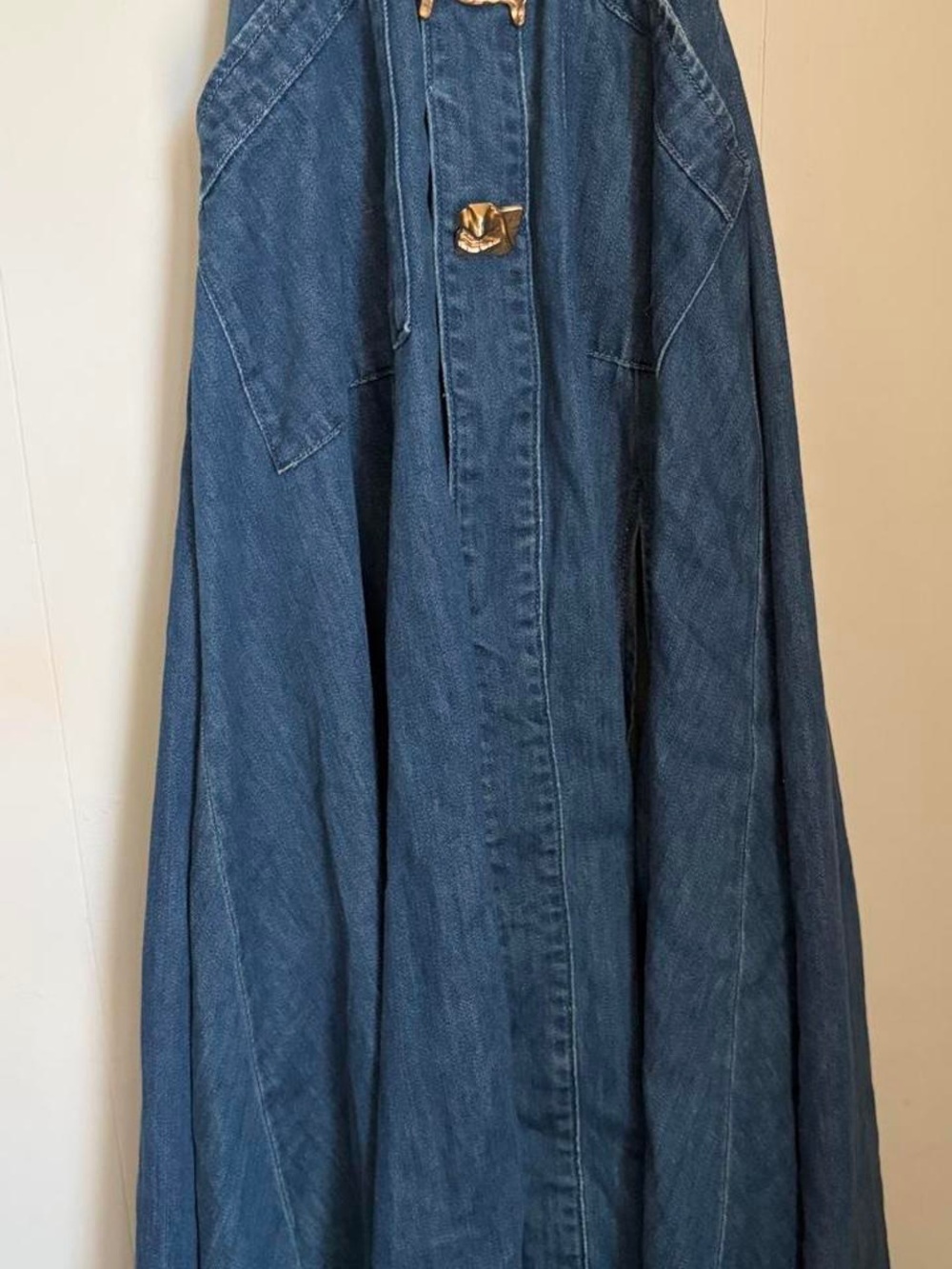 Urban revivo Cutout Denim Maxi Jeans Dress - Blue - Picture 4 of 7